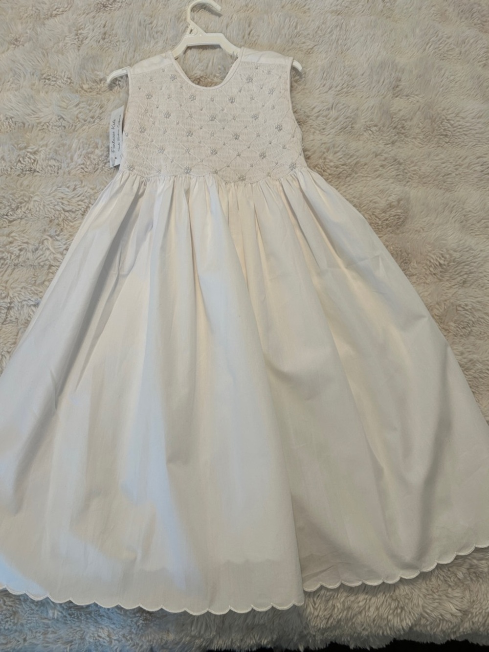 Girls' White Bodice Formal Dress